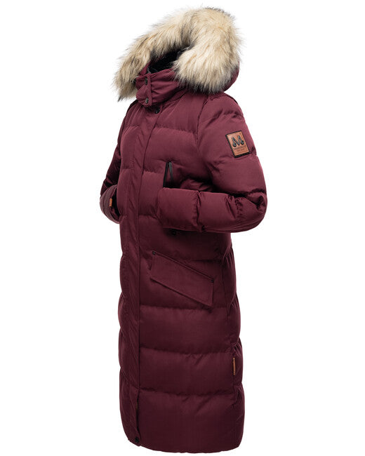 Marikoo Schneesternchen зимова куртка жіноча з капюшоном, винна