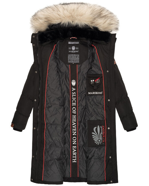 Marikoo Schneesternchen зимова куртка жіноча з капюшоном, чорна