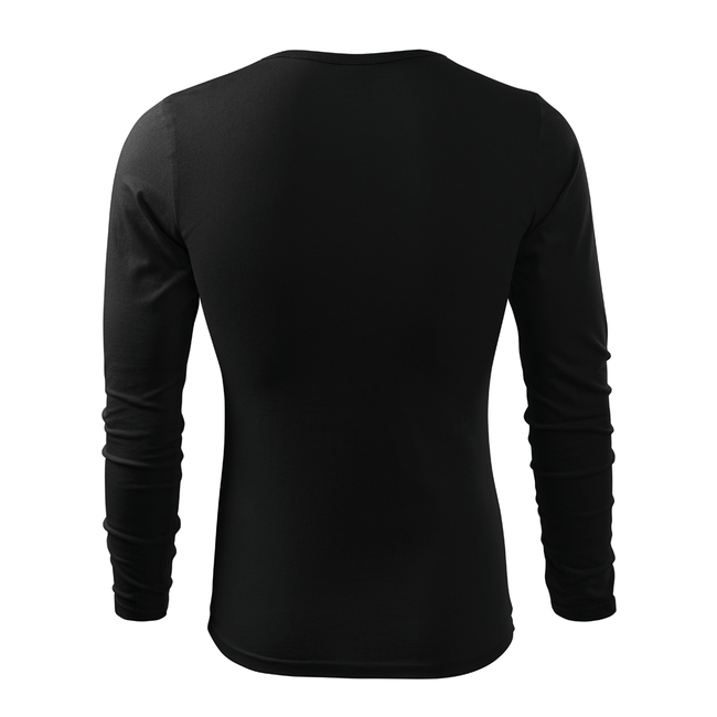 DRAGOWA Fit-T футболка з довгим рукавом чеський лев, чорна 160g/m2