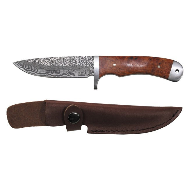 Fox Outdoor дамаськиний ніж у шкіряному чохлі