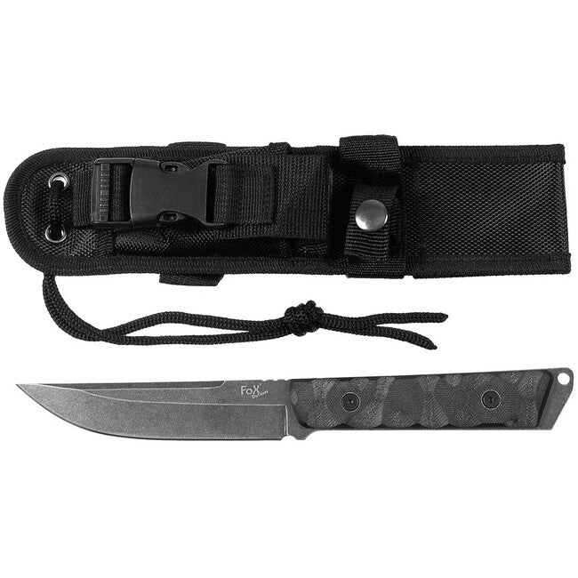 Fox Outdoor Fighter ніж, чорний, рукоять G10, з чохлом