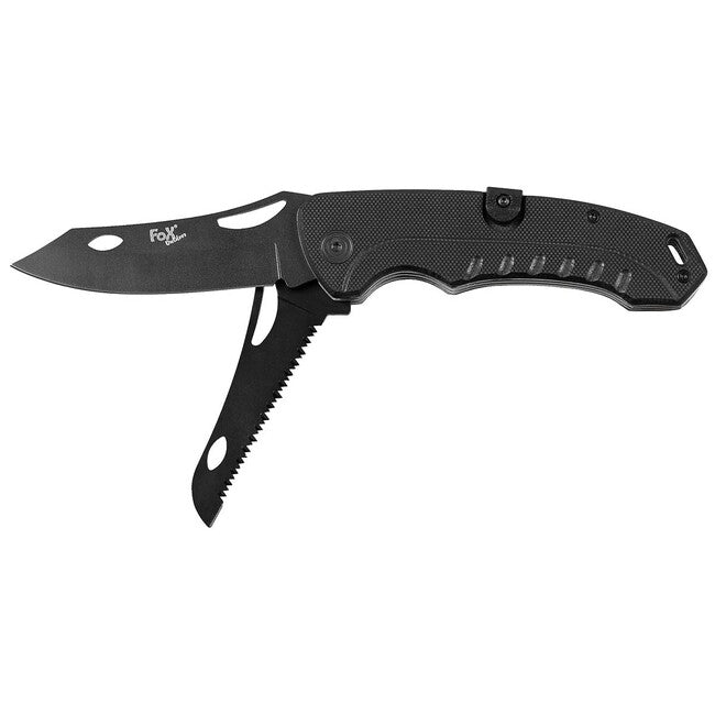 Fox Outdoor Jack односторонній ніж 2 в 1, чорний, рукоять G10