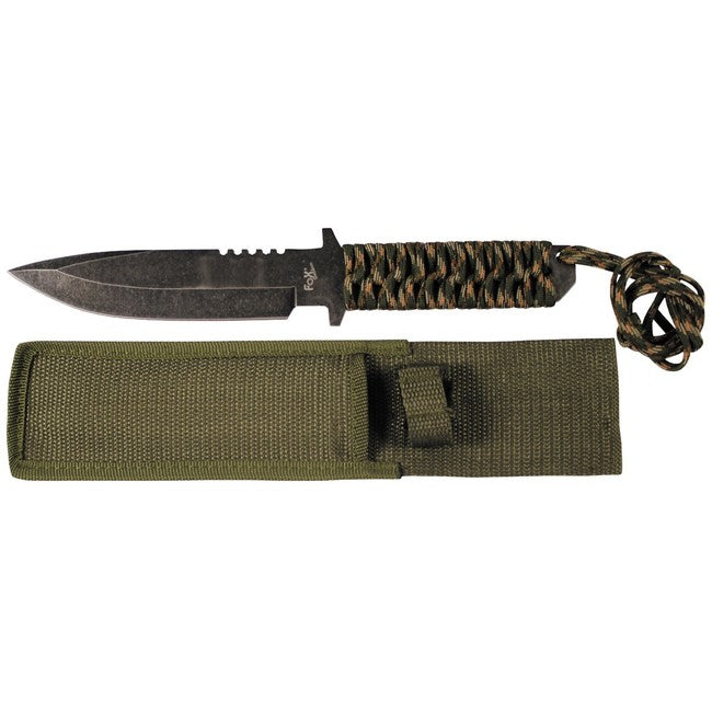 Fox Outdoor ніж з паракордом stonewashed, чорний
