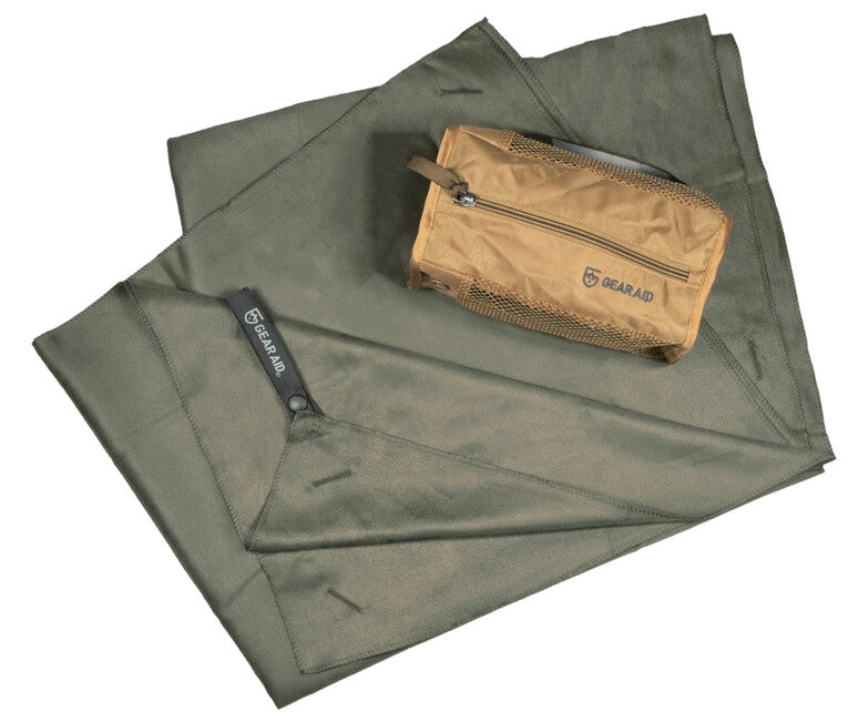 Gear Aid мікрофібровий рушник з антибактеріальною обробкою та сітковою сумкою, 75 x 120 см, болотний