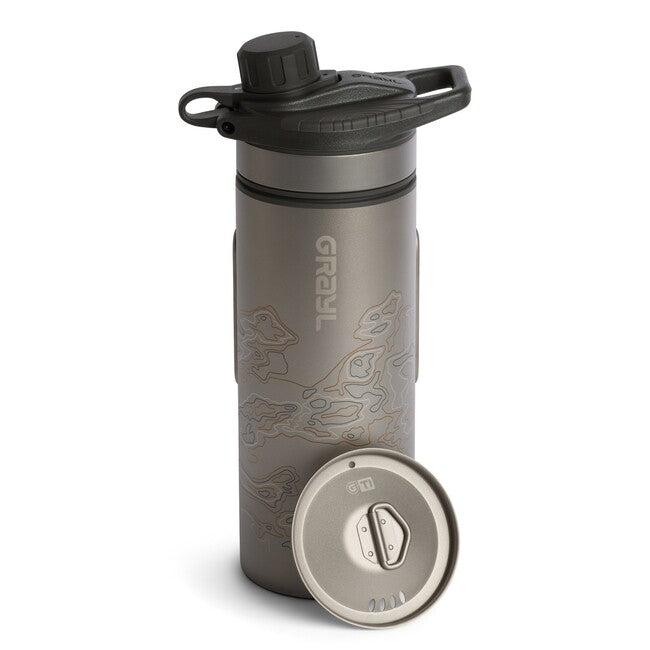 GRAYL GeoPress™ Titanium Purifier фільтраційна пляшка + Cook Lid, чорна скритна
