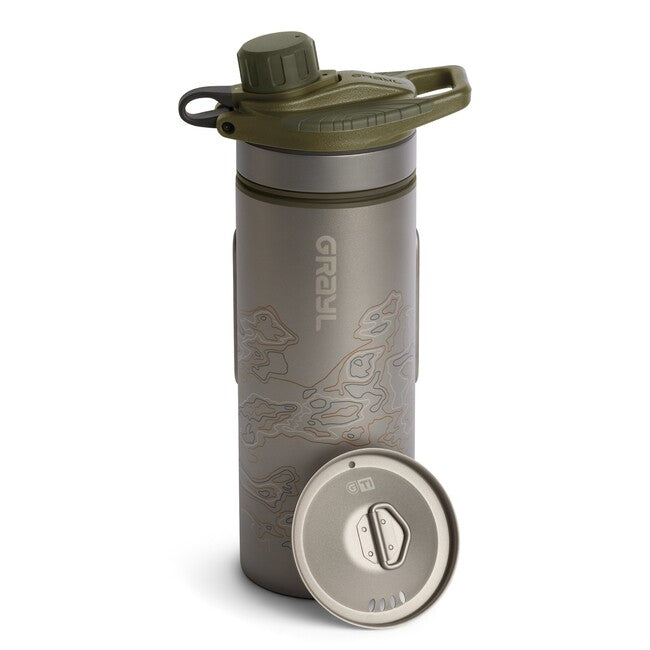 GRAYL GeoPress™ Purifier фільтруюча пляшка Titanium + Cook Lid, оливкова