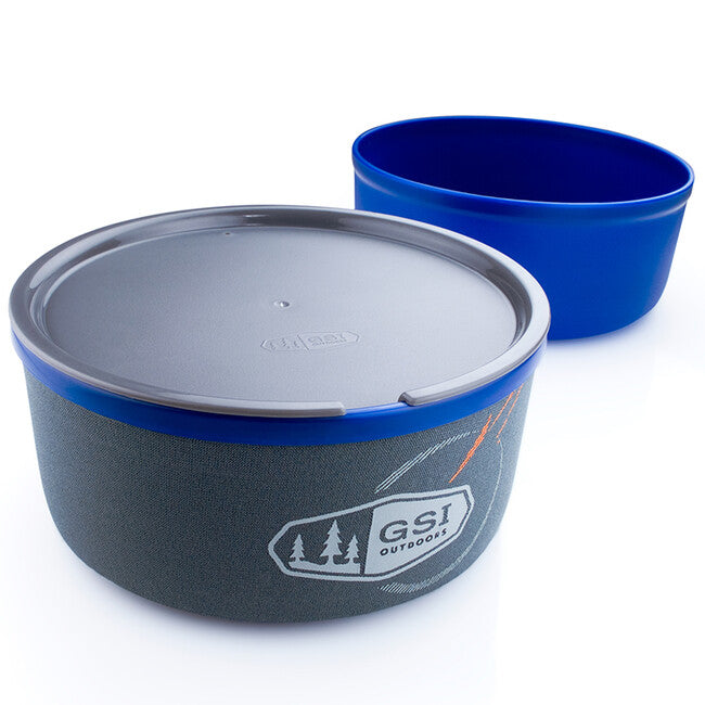 GSI Outdoors 591 ml набір миски та чашки з неопреновою ізоляцією, синій
