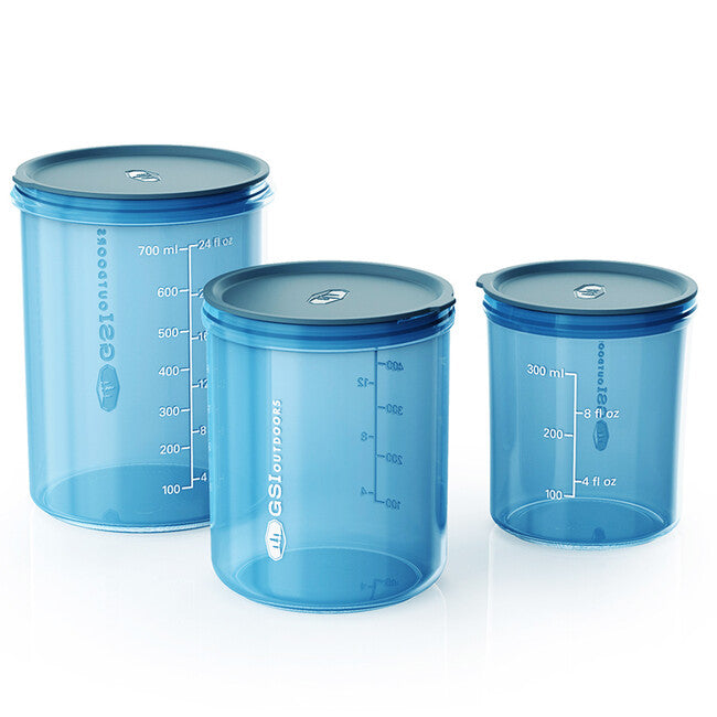 GSI Outdoors Infinity Storage Set набір пластикових контейнерів для їжі, прозорий синій