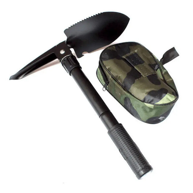 DRAGOWA Tactical Dakota складна тактична лопата та кірка з чохлом, чорна