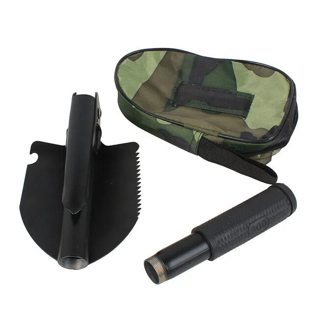 DRAGOWA Tactical Dakota складна тактична лопата та кірка з чохлом, чорна