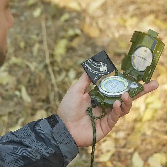 DRAGOWA Tactical Wally складаний водонепроникний металевий компас з чохлом, зелений