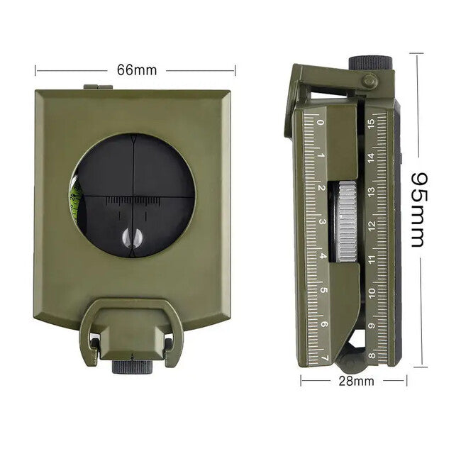 DRAGOWA Tactical Wally складаний водонепроникний металевий компас з чохлом, зелений