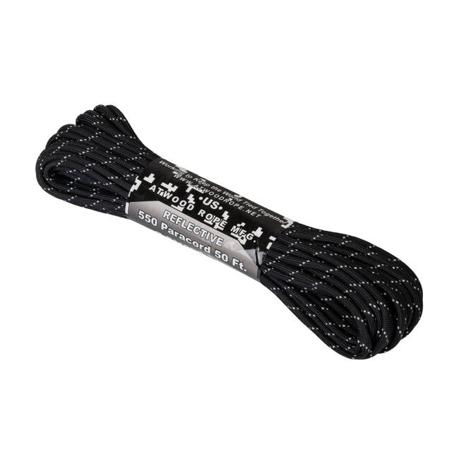 Helikon-Tex 550 Paracord світловідбивний (50ft), чорний