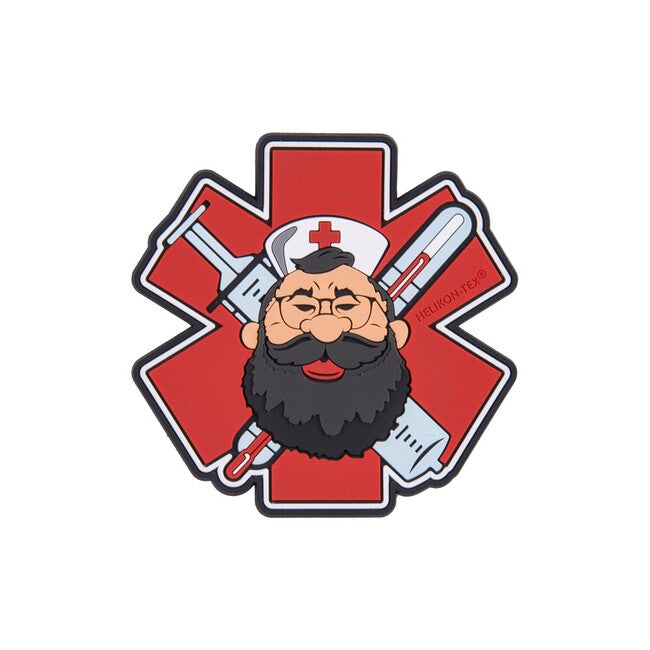 Helikon-Tex нашивка PVC Beardman MEDIC, червона