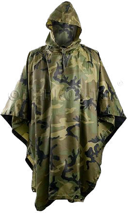 Helikon-Tex U.S. Rip-Stop пончо US Woodland камуфляж