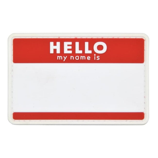 WARAGOD Hello My Name is нашивка PVC, червона