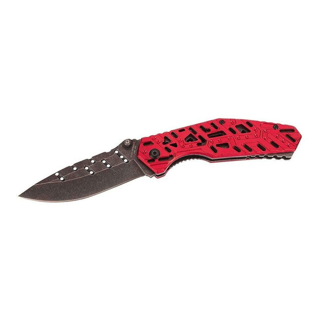 Herbertz складаний ніж з однією рукою 9см, алюміній, червоний, Stonewash