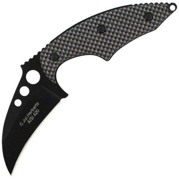 Herbertz Carambit ніж на шию алюмінієвий вигляд, чорно-сірий, 6см