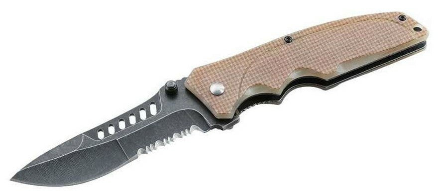 Herbertz TOP-Collection кишеньковий ніж G10 нейлонове чохло, пісково-коричневий, 9,5 см