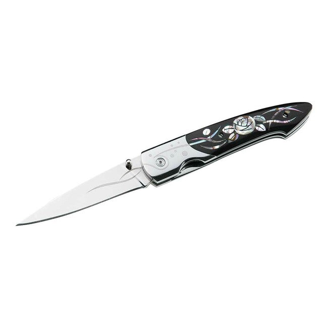 Herbertz складний ніж, чорний, Micarta, квітковий мотив, 7,8 см