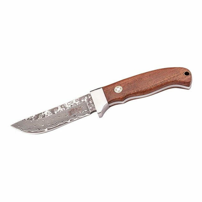 Herbertz універсальний ніж 9 см дамаськ дерево Cocobolo на пояс, шкіряний чохол