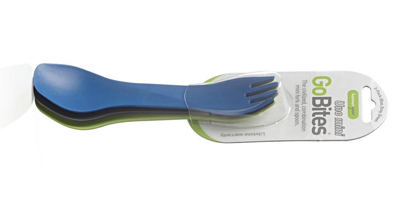 Humangear GoBites UNO столові прибори міні 3 шт., синій, сірий, зелений