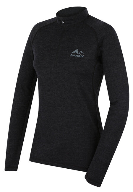 HUSKY терморубель футболка Merino Merow zips, чорна, L