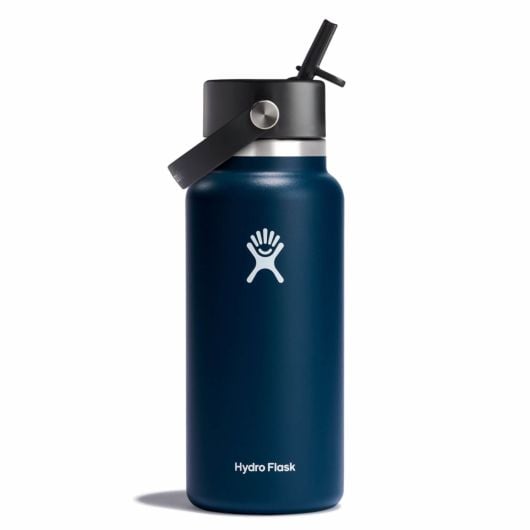 Hydro Flask термобутилка Wide Mouth з гнучким соломинкою Flex Straw Cap, індиго, 946 мл