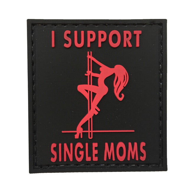 WARAGOD I Support Single Moms нашивка PVC, чорна та червона