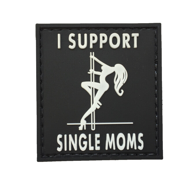 WARAGOD I Support Single Moms nášivka PVC Patch Black and White, čierna a biela