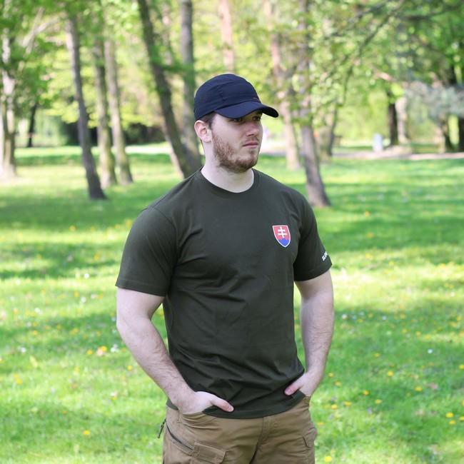 DRAGOWA футболка з коротким рукавом, словацький герб, 160g/m2, малий, оливкова