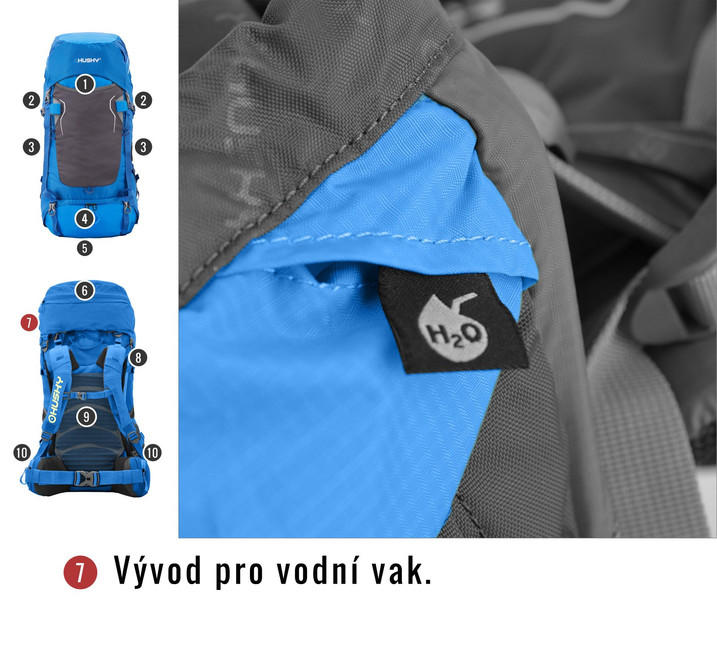 HUSKY Ultralight Rony New рюкзак 50л, чорний