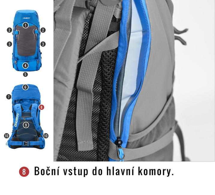 HUSKY Ultralight Rony New рюкзак 50л, синій