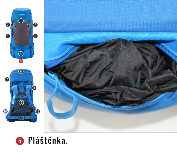 HUSKY Ultralight Rony New рюкзак 50л, синій