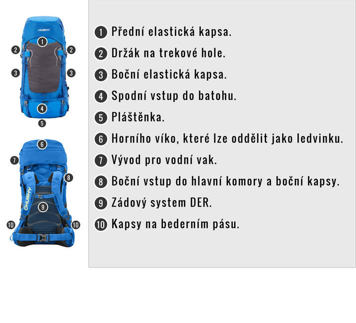 HUSKY Ultralight Rony New рюкзак 50л, бордова