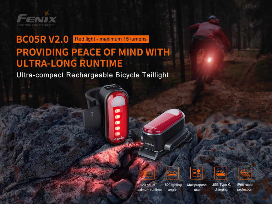 Fenix BC05R V2.0 мигалка, червона