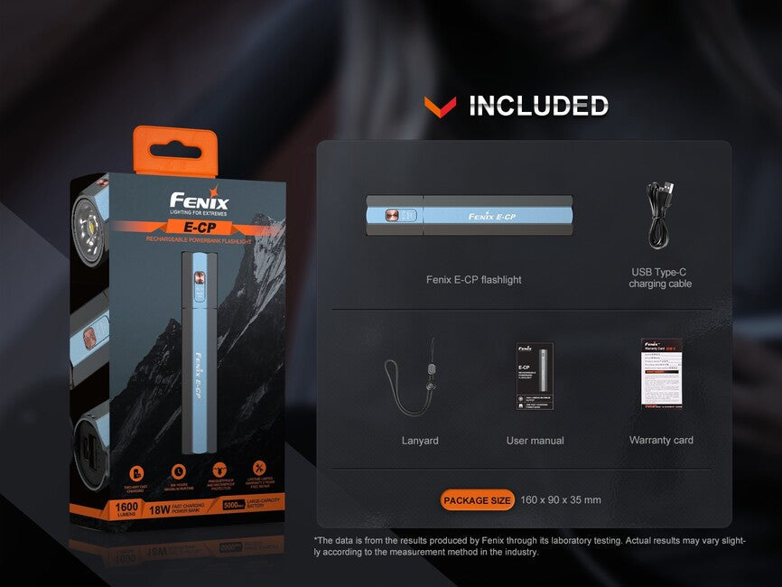 Fenix E-CP повербанк із ліхтарем, чорна