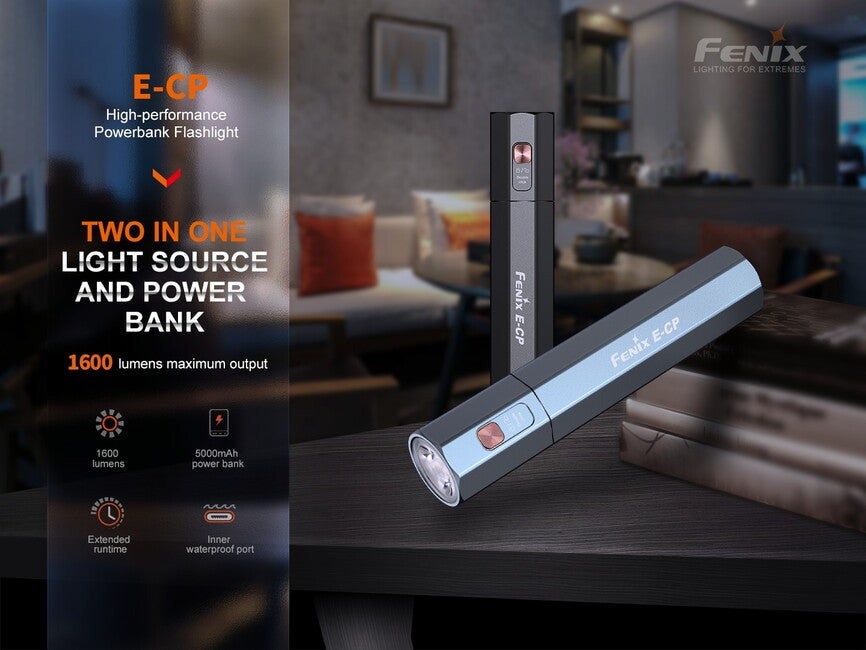 Fenix E-CP повербанк із ліхтарем, чорна