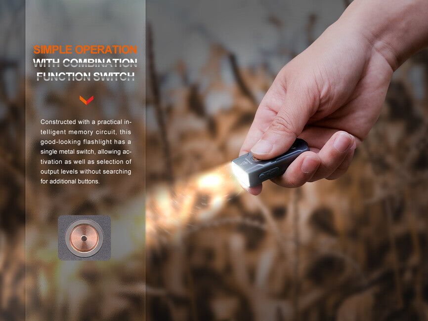 Fenix E03R V2.0 перезаряджуваний ліхтар, сірий