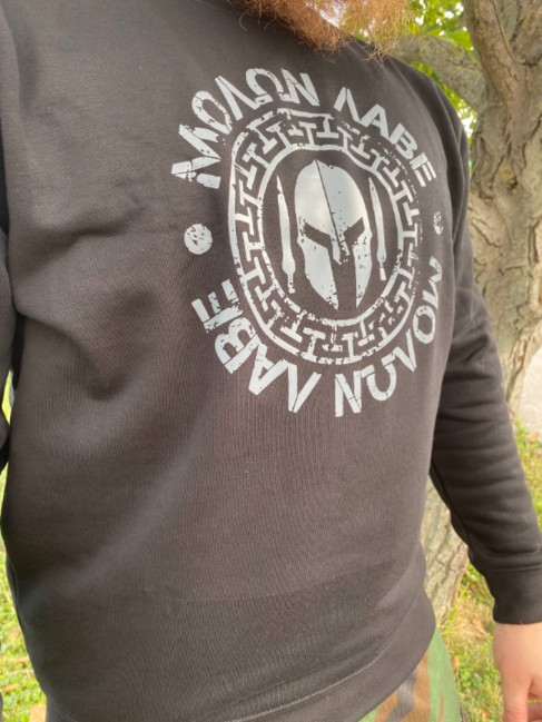 DRAGOWA Molon Labe світшот чоловічий, чорна 300g/m2