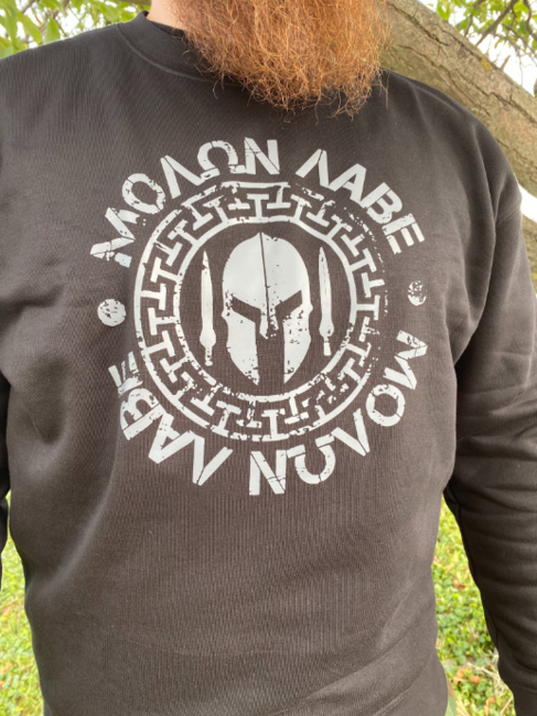 DRAGOWA Molon Labe світшот чоловічий, чорна 300g/m2