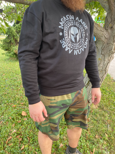 DRAGOWA Molon Labe світшот чоловічий, чорна 300g/m2
