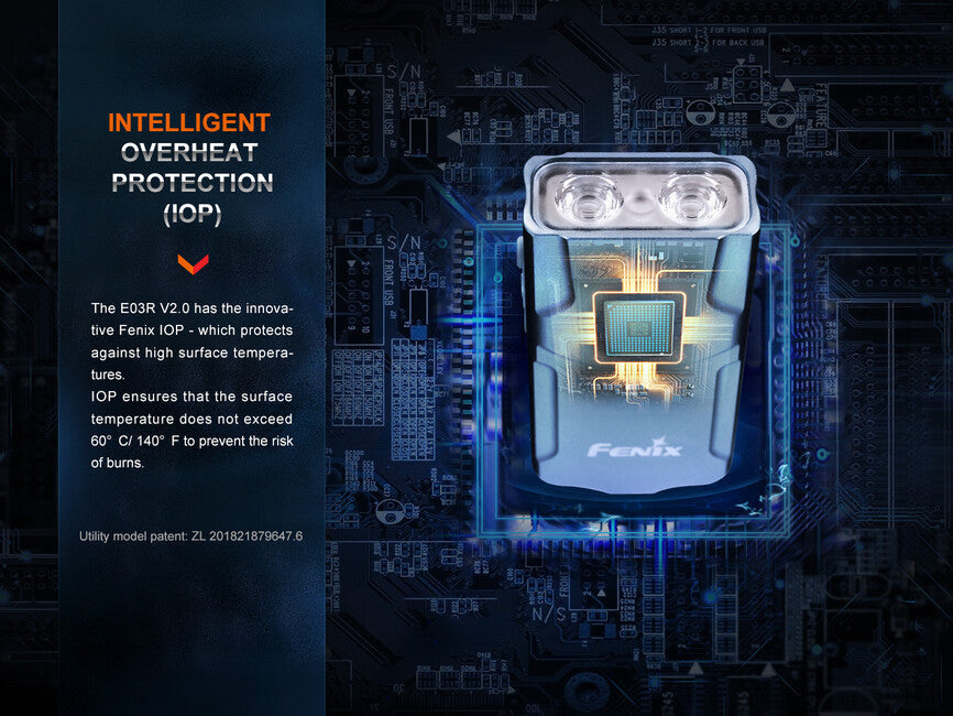 Fenix E03R V2.0 перезаряджувальний ліхтар, синій