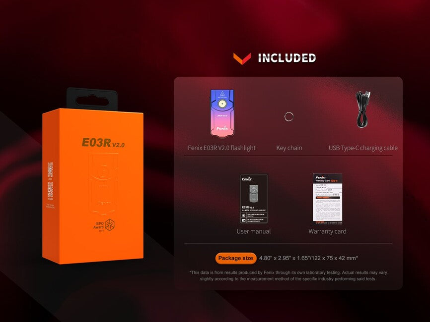 Fenix E03R V2.0 перезарядний ліхтар GE, червоний