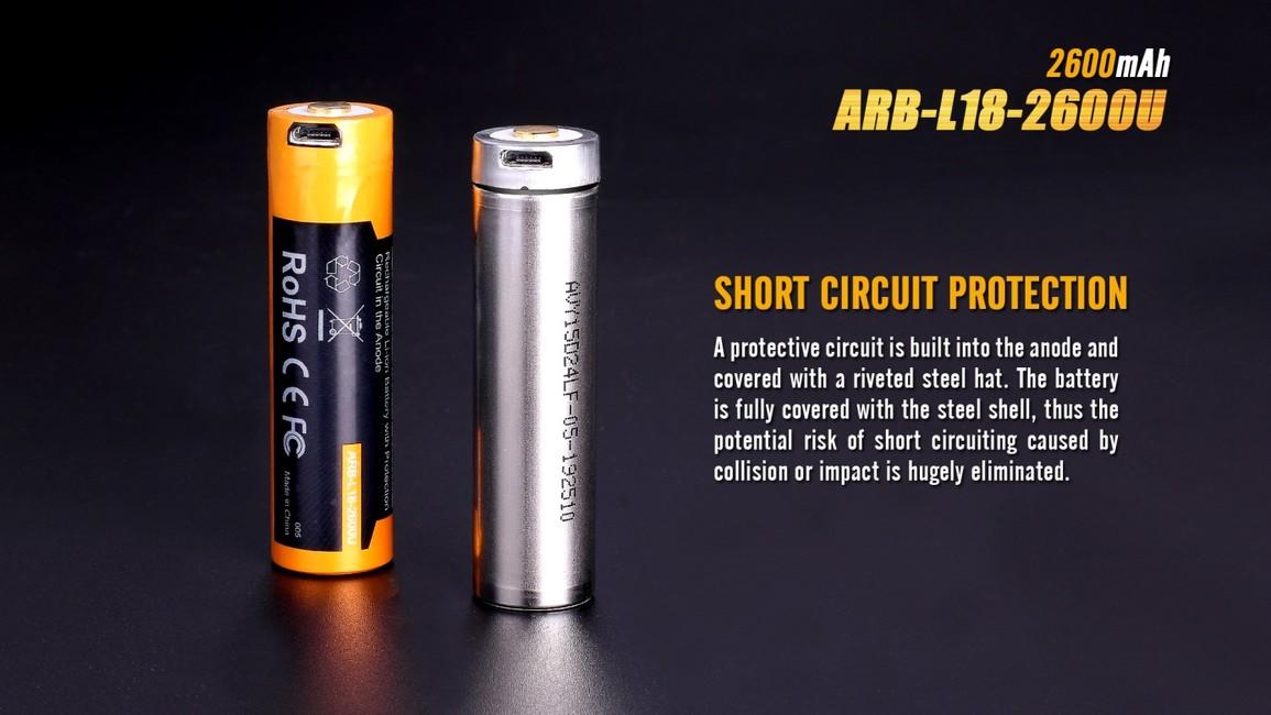 Fenix батарея 18650 USB Li-Ion 2600 mAh