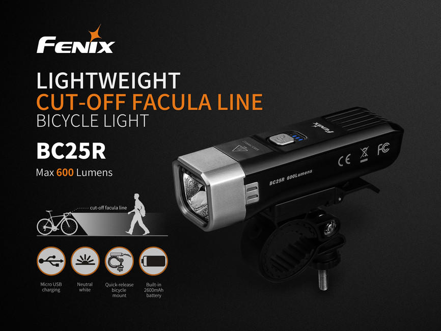 Fenix BC25R велосипедний ліхтар 600 люменів