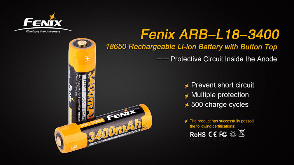 Fenix акумулятор 18650 Li-Ion 3400mAh
