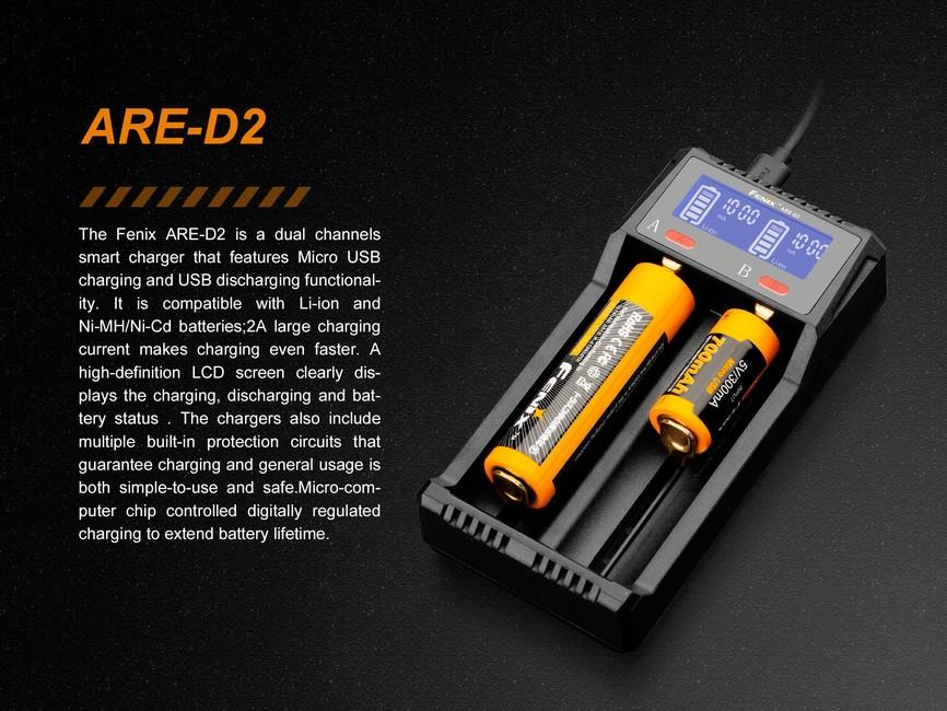Fenix ARE-D2 USB зарядний пристрій (Li-ion, NiMH)