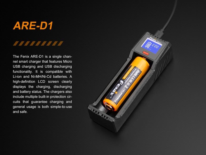 Fenix ARE-D1 USB зарядний пристрій для Li-ion, NiMH