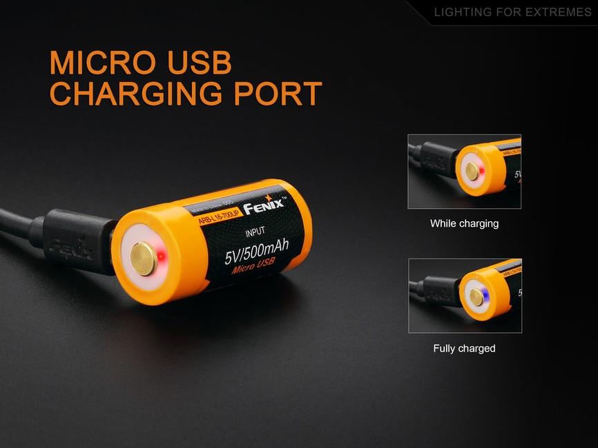 Fenix RCR123A 700 mAh USB Li-ion високовольтний